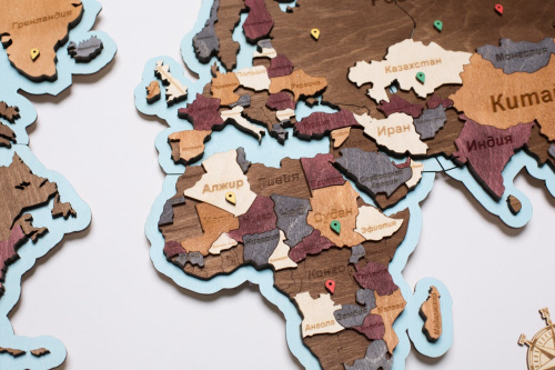 Деревянная карта Мира с подсветкой Деревянная карта Мира с подсветкой