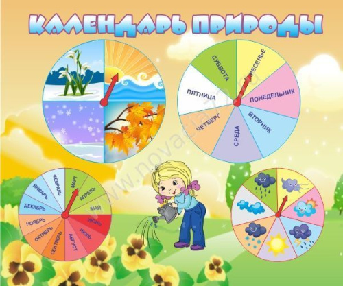 Стенд Календарь природы, 4 стрелки 60*50см Стенд Календарь природы, 4 стрелки 60*50см
