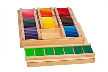 Монтессори материал "Ящик с цветными табличками 9 отделений по 7 цветов"