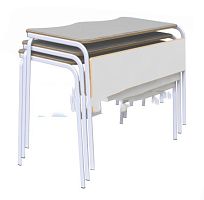 Парта штабелируемая двухместная с экраном