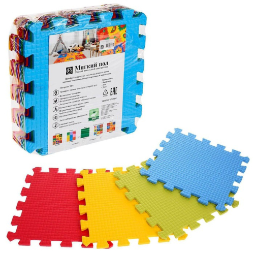 Детское напольное покрытие, коврик-пазл 33х33 см (9 шт.) Детское напольное покрытие, коврик-пазл 33х33 см (9 шт.)