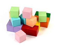 Строительный набор из дерева Цветные кубики, 20 штук