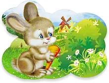 Стенд Зайчик с морковкой , резной, арт. ДС-1569