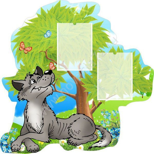 Стенд для детского сада резной Волк на поляне, 1*1 м Стенд для детского сада резной Волк на поляне, 1*1 м