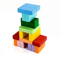 Строительный набор из дерева Цветные кирпичики, 20 штук