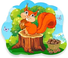 Стенд Пенек с белочкой , резной, арт. ДС-1574