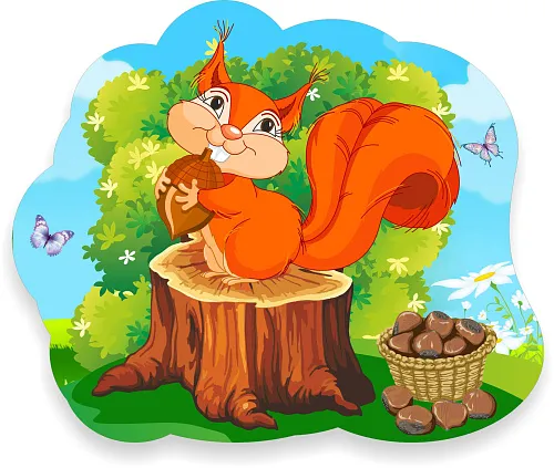 Стенд Пенек с белочкой , резной, арт. ДС-1574 Стенд Пенек с белочкой , резной, арт. ДС-1574