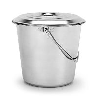 Ведро с крышкой 15 л, нержавеющая сталь