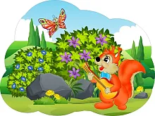 Стенд-декорация Куст с белочкой, арт. Р-26