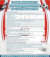 Стенд Техника безопасности занятий по спортивным играм, 0,8х0,9 м